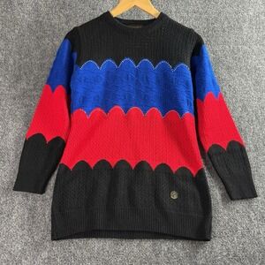 Vintage Compitent Ladies Knit Sweater Classic Preppy Rhinestone